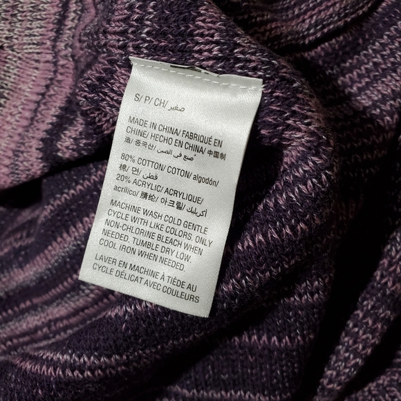 Style&Co Marled knit hooded cardigan / Dark Grape - Picture 8 of 8